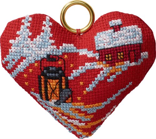 Mini kits broderi - lygtehus og sne